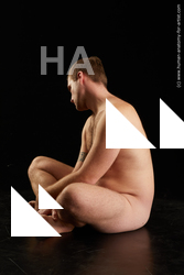 Nude Man White Sitting poses - simple Average Short Brown Sitting poses - ALL Standard Photoshoot Realistic