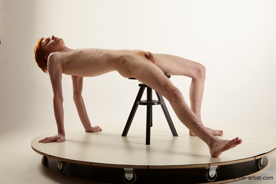 Nude Man White Laying poses - ALL Underweight Medium Red Laying poses - on back Standard Photoshoot Realistic