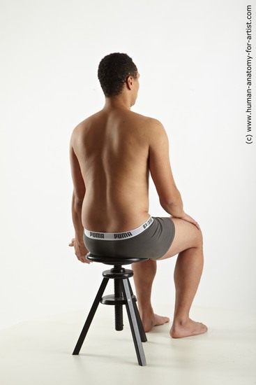 Underwear Man Black Sitting poses - simple Slim Short Black Sitting poses - ALL Standard Photoshoot Academic