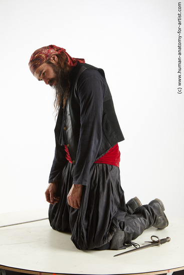 Man White Kneeling poses - ALL Slim Long Brown Kneeling poses - on both knees Standard Photoshoot Academic