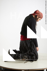 Man White Kneeling poses - ALL Slim Long Brown Kneeling poses - on both knees Standard Photoshoot Academic