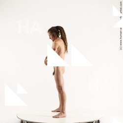 Nude Man White Standing poses - ALL Athletic Brown Standing poses - simple Dreadlocks Standard Photoshoot Realistic