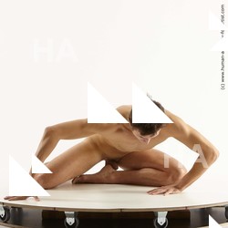 Nude Man White Kneeling poses - ALL Slim Short Brown Kneeling poses - on both knees Standard Photoshoot Realistic