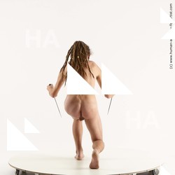 Nude Fighting with knife Man White Kneeling poses - ALL Athletic Brown Kneeling poses - on both knees Dreadlocks Standard Photoshoot Realistic Fighting poses - ALL