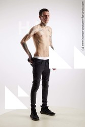 Casual Fighting with gun Man White Standing poses - ALL Underweight Short Brown Standing poses - simple Standard Photoshoot Academic Fighting poses - ALL