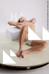Underwear Man White Laying poses - ALL Athletic Short Blond Laying poses - on back Standard Photoshoot Academic