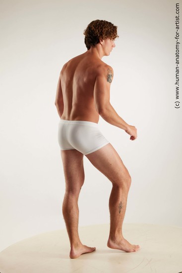 Underwear Man White Standing poses - ALL Athletic Short Brown Standing poses - simple Standard Photoshoot Academic