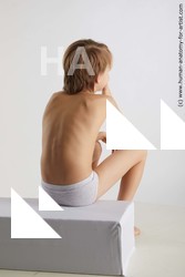 Underwear Man White Sitting poses - simple Slim Short Blond Sitting poses - ALL Standard Photoshoot  Academic