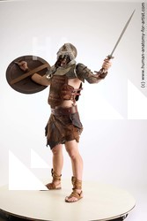 Fighting with sword Man White Standing poses - ALL Muscular Short Brown Standing poses - simple Standard Photoshoot Academic Fighting poses - ALL