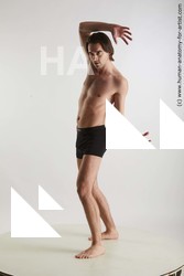 Underwear Man White Standing poses - ALL Slim Short Brown Standing poses - simple Standard Photoshoot Academic