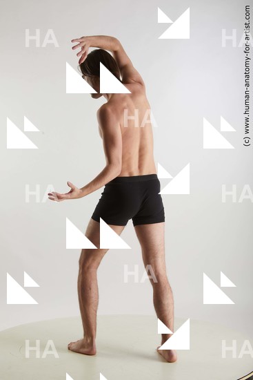 Underwear Man White Standing poses - ALL Slim Short Brown Standing poses - simple Standard Photoshoot Academic