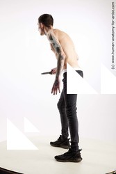 Casual Fighting with knife Man White Standing poses - ALL Underweight Short Brown Standing poses - simple Standard Photoshoot Academic Fighting poses - ALL
