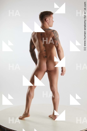 Nude Man White Standing poses - ALL Muscular Short Brown Standing poses - simple Standard Photoshoot Realistic