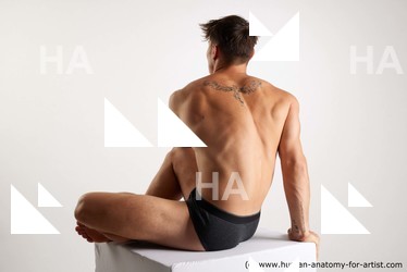Underwear White Sitting poses - simple Athletic Short Brown Sitting poses - ALL Standard Photoshoot Academic