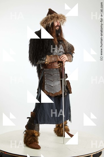 Casual Fighting with sword Man White Standing poses - ALL Slim Long Brown Standing poses - simple Standard Photoshoot Academic Fighting poses - ALL