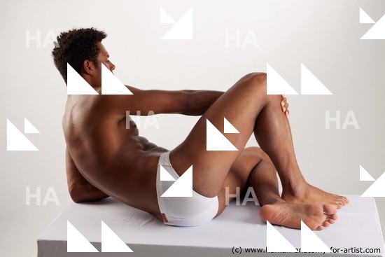 Swimsuit Man White Laying poses - ALL Muscular Short Laying poses - on side Black Standard Photoshoot Academic