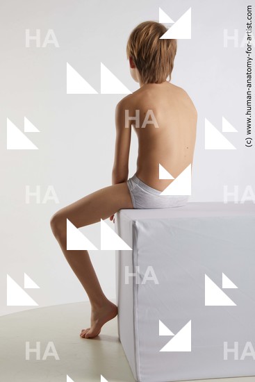 Underwear Man White Sitting poses - simple Slim Short Brown Sitting poses - ALL Standard Photoshoot  Academic