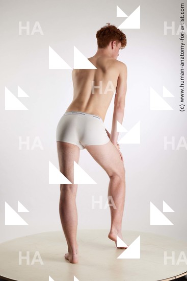 Underwear Man White Standing poses - ALL Slim Short Red Standing poses - simple Standard Photoshoot Academic