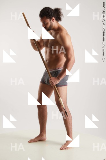 Underwear Man Black Standing poses - ALL Muscular Long Black Standing poses - simple Standard Photoshoot Academic