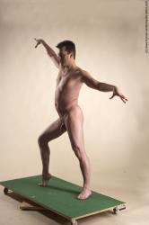 Nude Man White Slim Short Brown Dancing Realistic