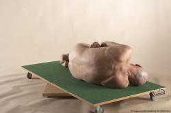 Nude Man White Kneeling poses - ALL Slim Bald Kneeling poses - on one knee Realistic