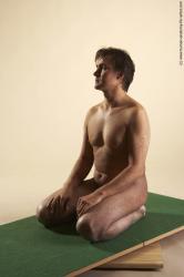 Nude Man White Laying poses - ALL Average Short Brown Realistic