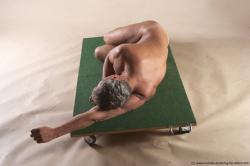 Nude Man White Laying poses - ALL Slim Short Grey Laying poses - on side Realistic