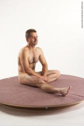 Man White Sitting poses - simple Slim Short Brown Sitting poses - ALL Academic