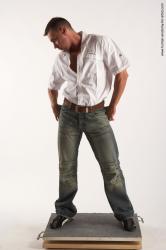 Casual Man White Standing poses - ALL Muscular Short Brown Standing poses - simple Academic