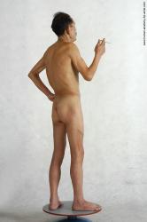 and more Nude Man Asian Standing poses - ALL Slim Short Black Standing poses - simple Realistic