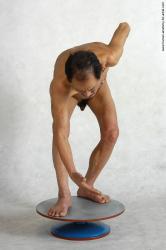 and more Nude Man Asian Standing poses - ALL Slim Short Standing poses - bend over Black Realistic