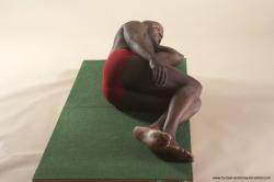 Underwear Man Black Laying poses - ALL Average Bald Laying poses - on back Academic