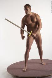 Nude Fighting Man White Standing poses - ALL Average Short Brown Standing poses - simple Realistic