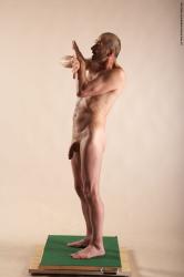 Nude Man White Standing poses - ALL Slim Bald Standing poses - simple Realistic