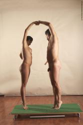 Nude Woman - Man White Slim Short Brown Dancing Realistic