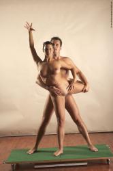 Nude Woman - Man White Slim Short Brown Dancing Realistic
