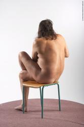 Nude Man Another Sitting poses - simple Chubby Long Grey Sitting poses - ALL Realistic
