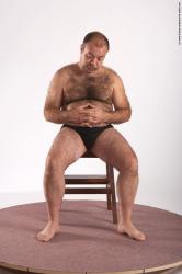Underwear Man White Sitting poses - simple Chubby Short Brown Sitting poses - ALL Academic