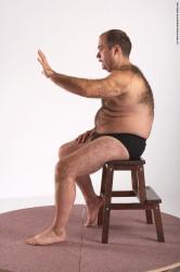 Underwear Man White Sitting poses - simple Chubby Short Brown Sitting poses - ALL Academic