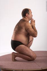 Underwear Man White Kneeling poses - ALL Chubby Bald Brown Kneeling poses - on both knees Academic