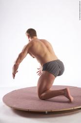 Underwear Man White Kneeling poses - ALL Muscular Short Brown Kneeling poses - on one knee Academic