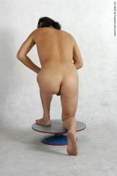 Nude Man White Kneeling poses - ALL Slim Bald Kneeling poses - on one knee Black Realistic