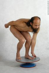Nude Man White Standing poses - ALL Slim Bald Standing poses - bend over Black Realistic