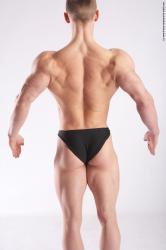 Swimsuit Man White Detailed photos Muscular Short Brown Academic