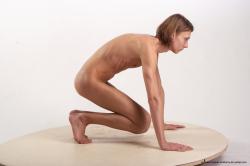 Nude Man White Standing poses - ALL Underweight Medium Brown Standing poses - knee-bend Realistic