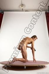 Nude Fighting with gun Man White Kneeling poses - ALL Athletic Short Brown Kneeling poses - on one knee Multi angles poses Realistic