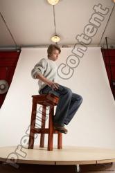 Casual Man White Laying poses - ALL Slim Short Brown Laying poses - on side Multi angles poses Academic