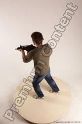 Casual Fighting with submachine gun Man White Standing poses - ALL Slim Short Brown Standing poses - simple Multi angles poses Academic Fighting poses - ALL