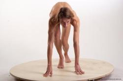 Nude Man White Standing poses - ALL Underweight Medium Brown Standing poses - bend over Realistic