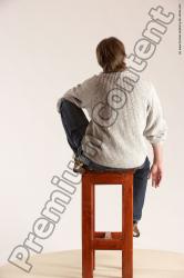 Casual Man White Sitting poses - simple Slim Short Brown Sitting poses - ALL Multi angles poses Academic